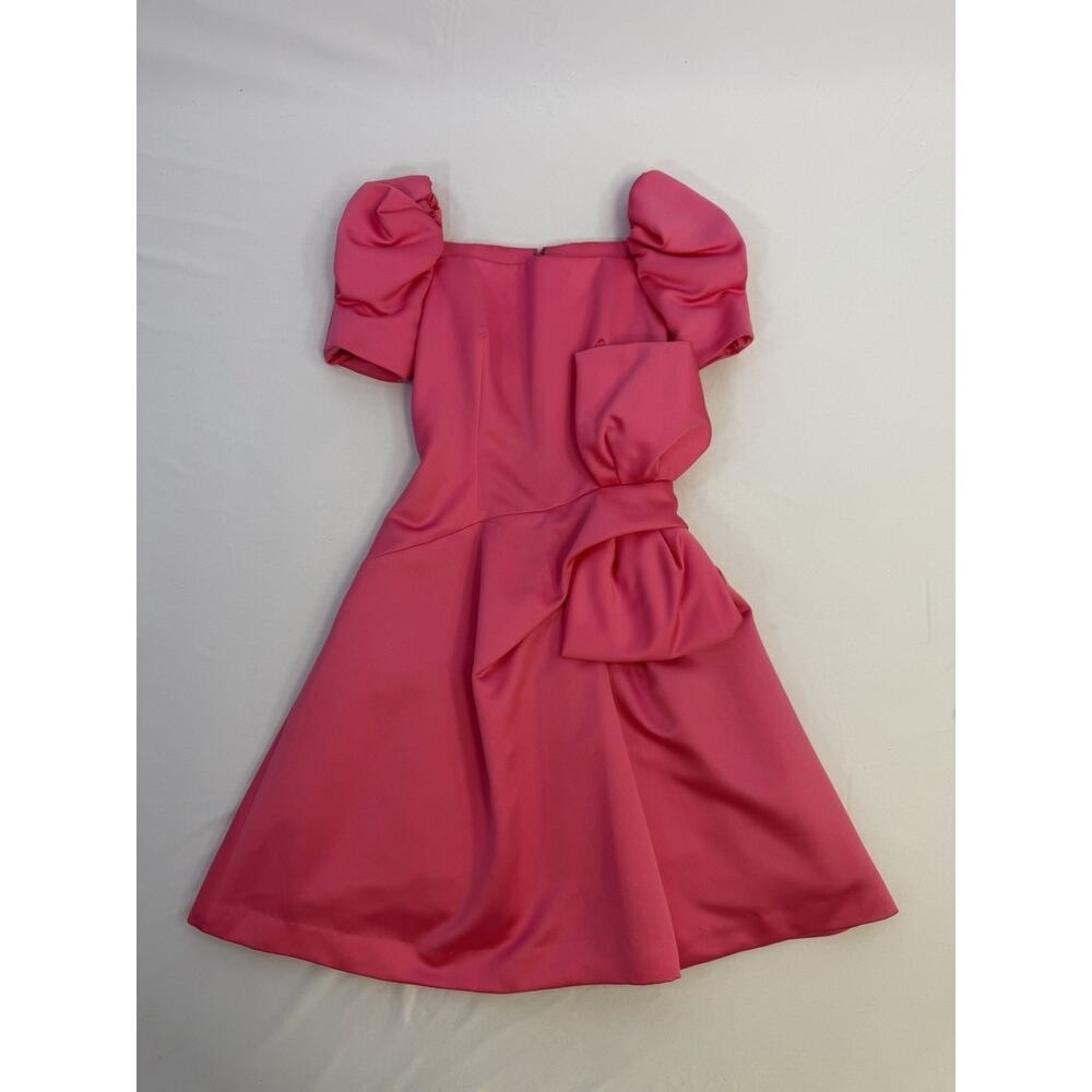 Vintage VICTOR COSTA 1980's Pink Satin Dress Gown Size 10 Knee Length Prom HoCo - Picture 16 of 16
